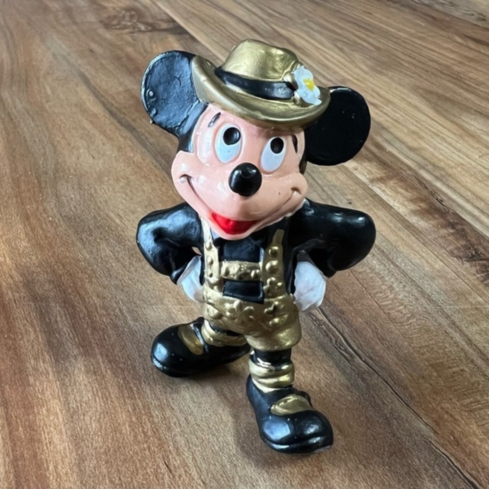 MICKEY MOUSE Traditional German Black/Gold Vintage Bullyland Figure Disney